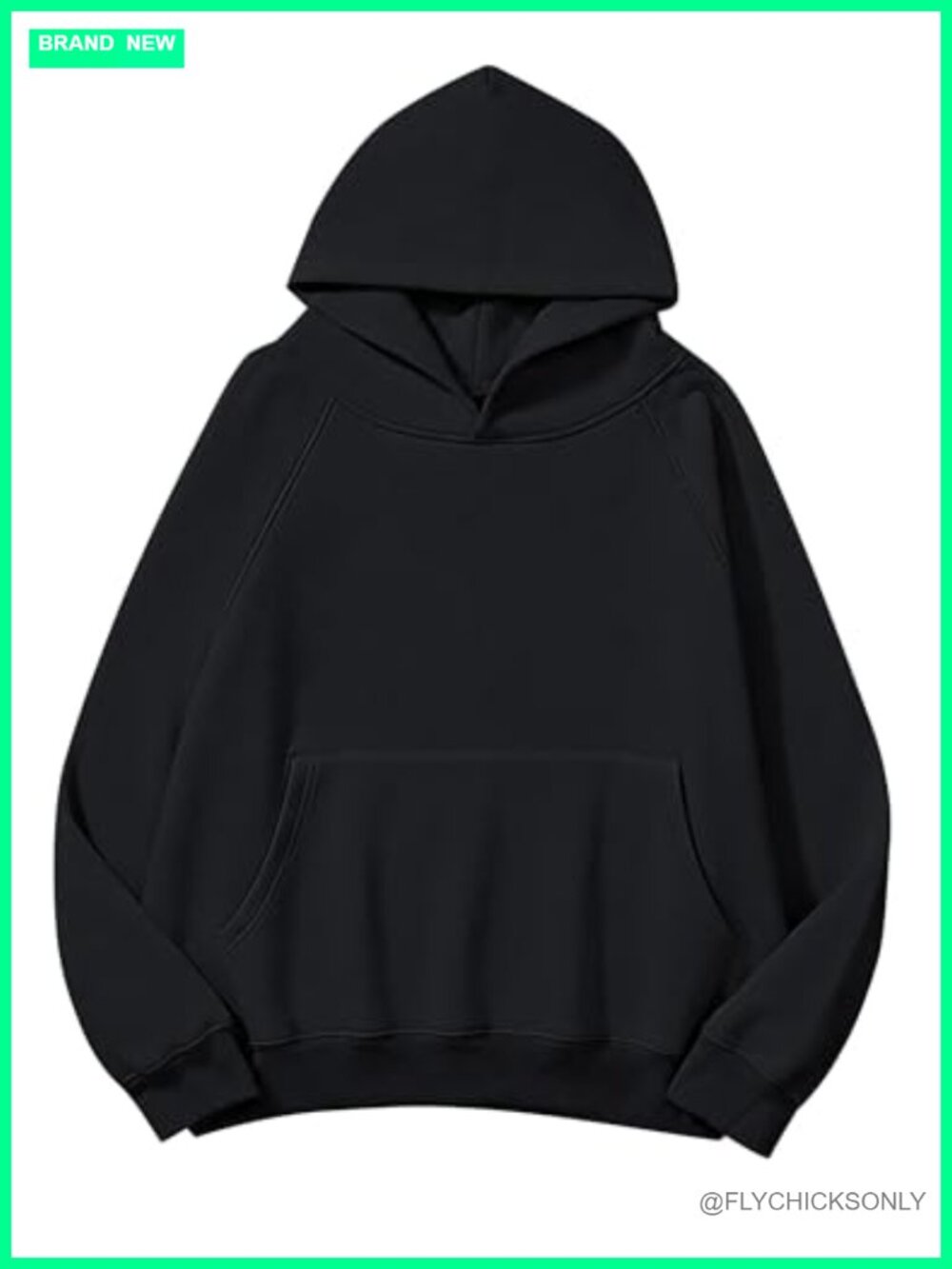 Fleece Lined Oversized Hoodie Sweatshirt Kangaroo Pocket Drop Shoulder Pullover